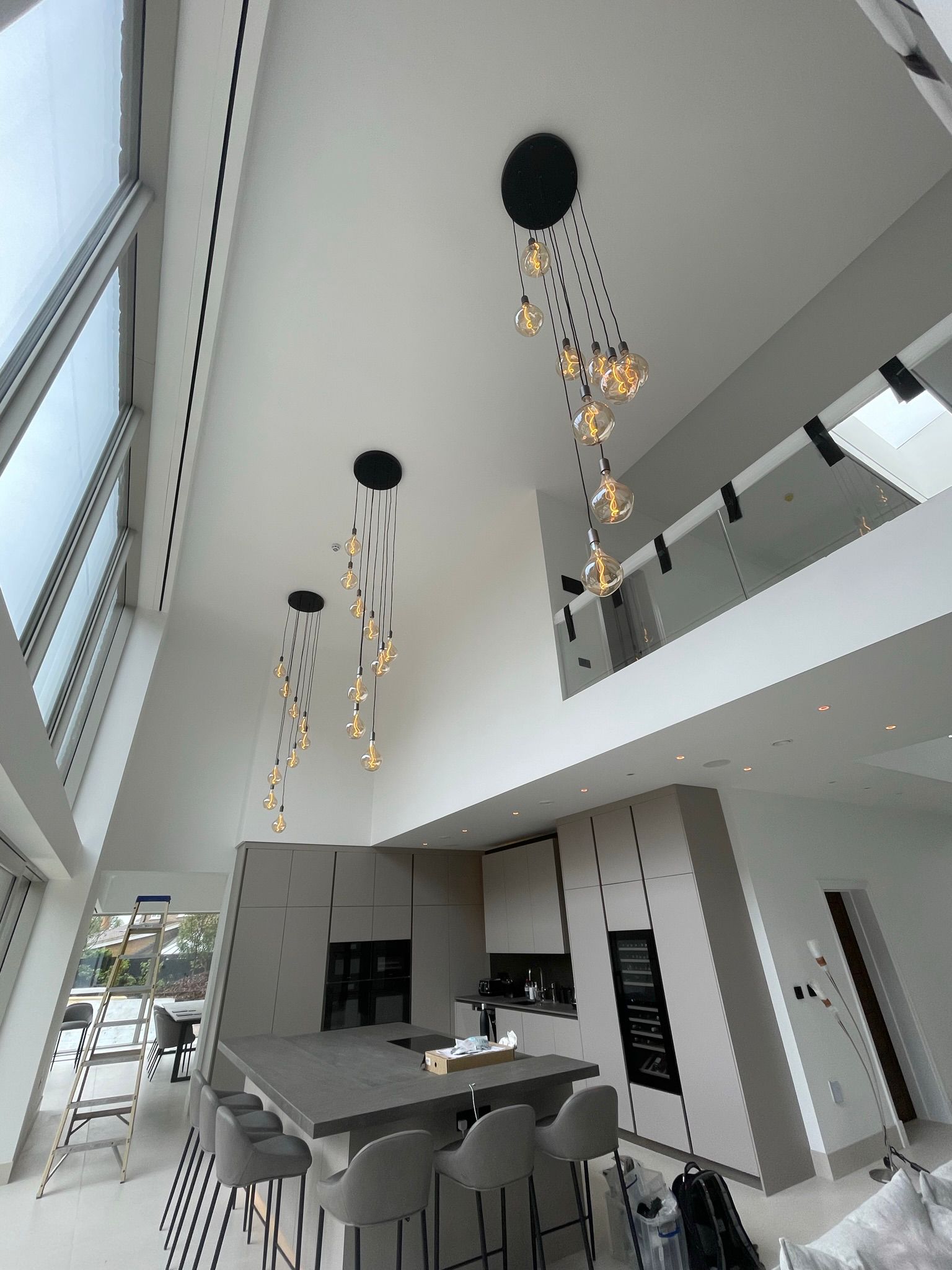 Double-height kitchen and living space